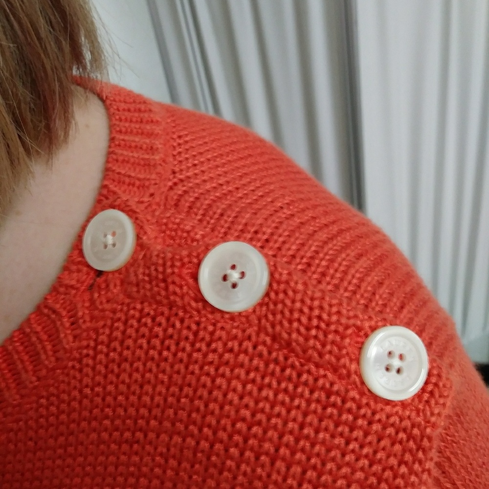 Orange knit pullover
